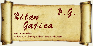 Milan Gajica vizit kartica